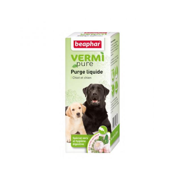 Solution de purge Vermipure aux plantes pour chien Beaphar flacon de 50 ml