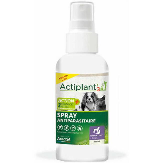 Spray anti parasitaires chien et chat Actiplant'3