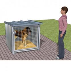 Box d'attente pour chien toiture isolée