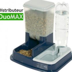 Distributeur de croquettes et eau Duo Max pour chien et chat